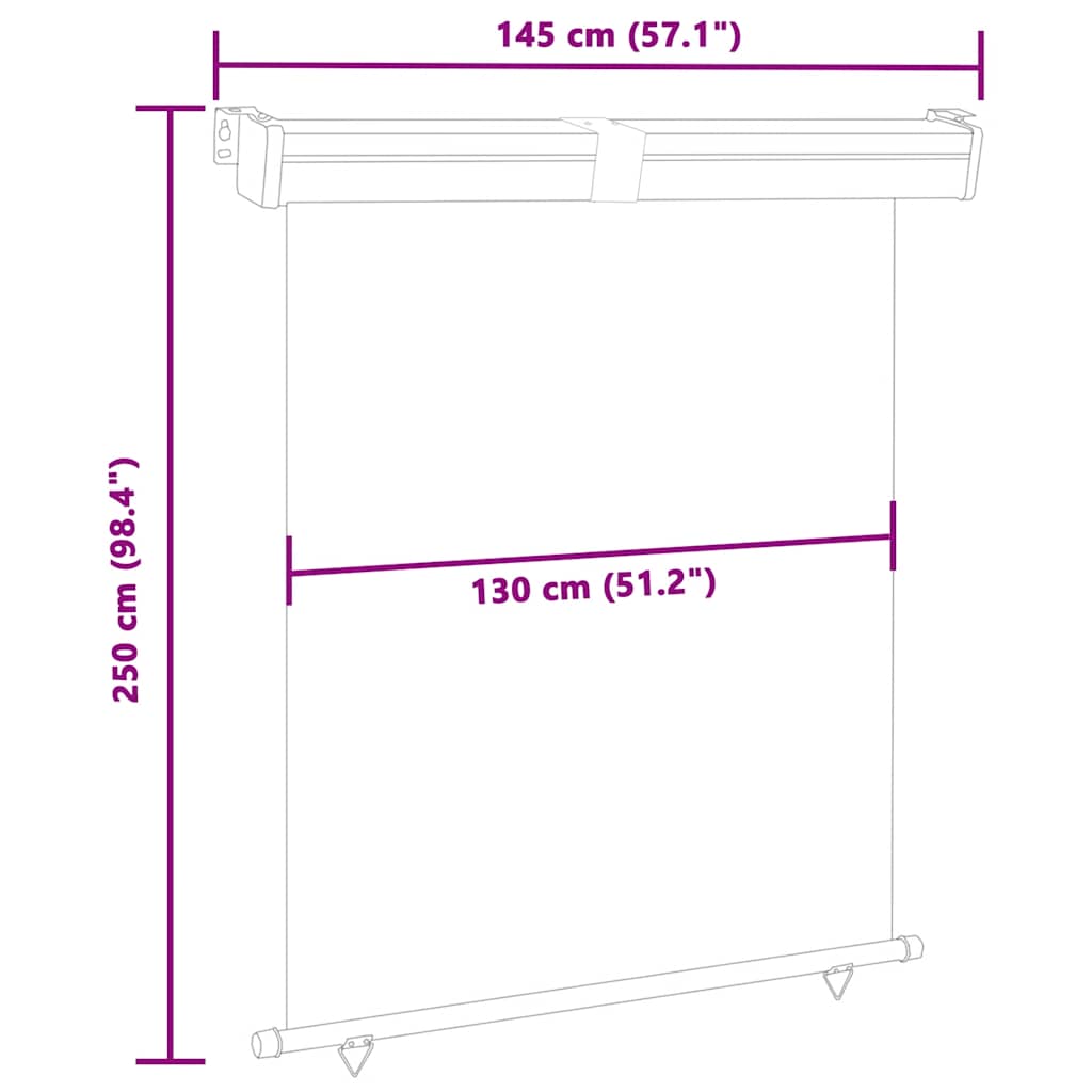 vidaXL Σκίαστρο Βεράντας Πλαϊνό Καφέ 145 x 250 εκ.