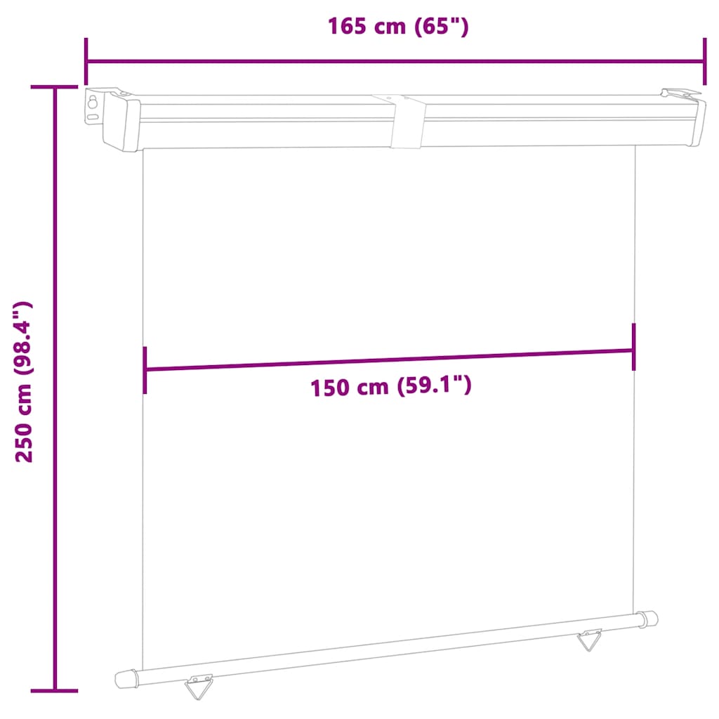 vidaXL Σκίαστρο Βεράντας Πλαϊνό Γκρι 165 x 250 εκ.