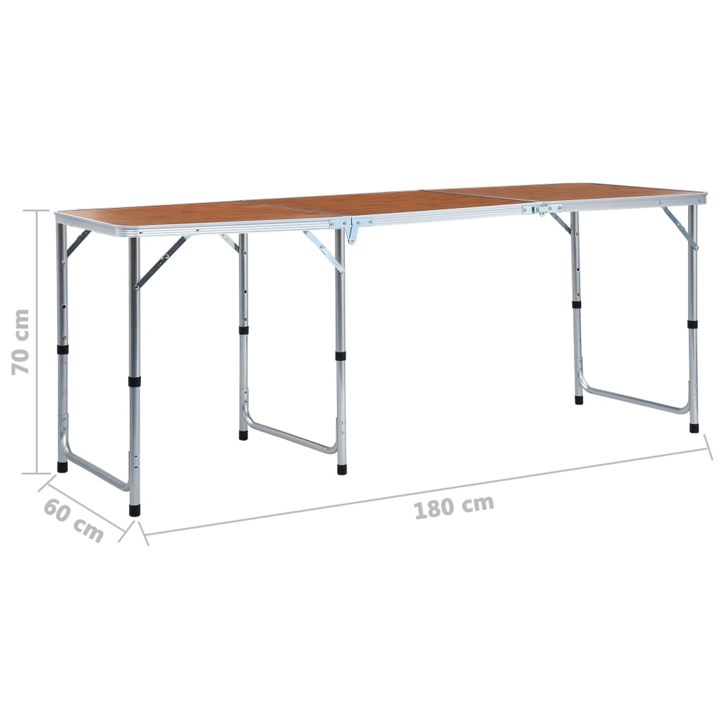 vidaXL Τραπέζι Κάμπινγκ Πτυσσόμενο 180 x 60 εκ. Αλουμινίου