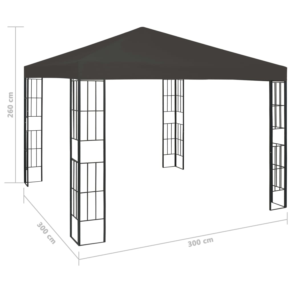 vidaXL Κιόσκι Ανθρακί 3 x 3 μ.