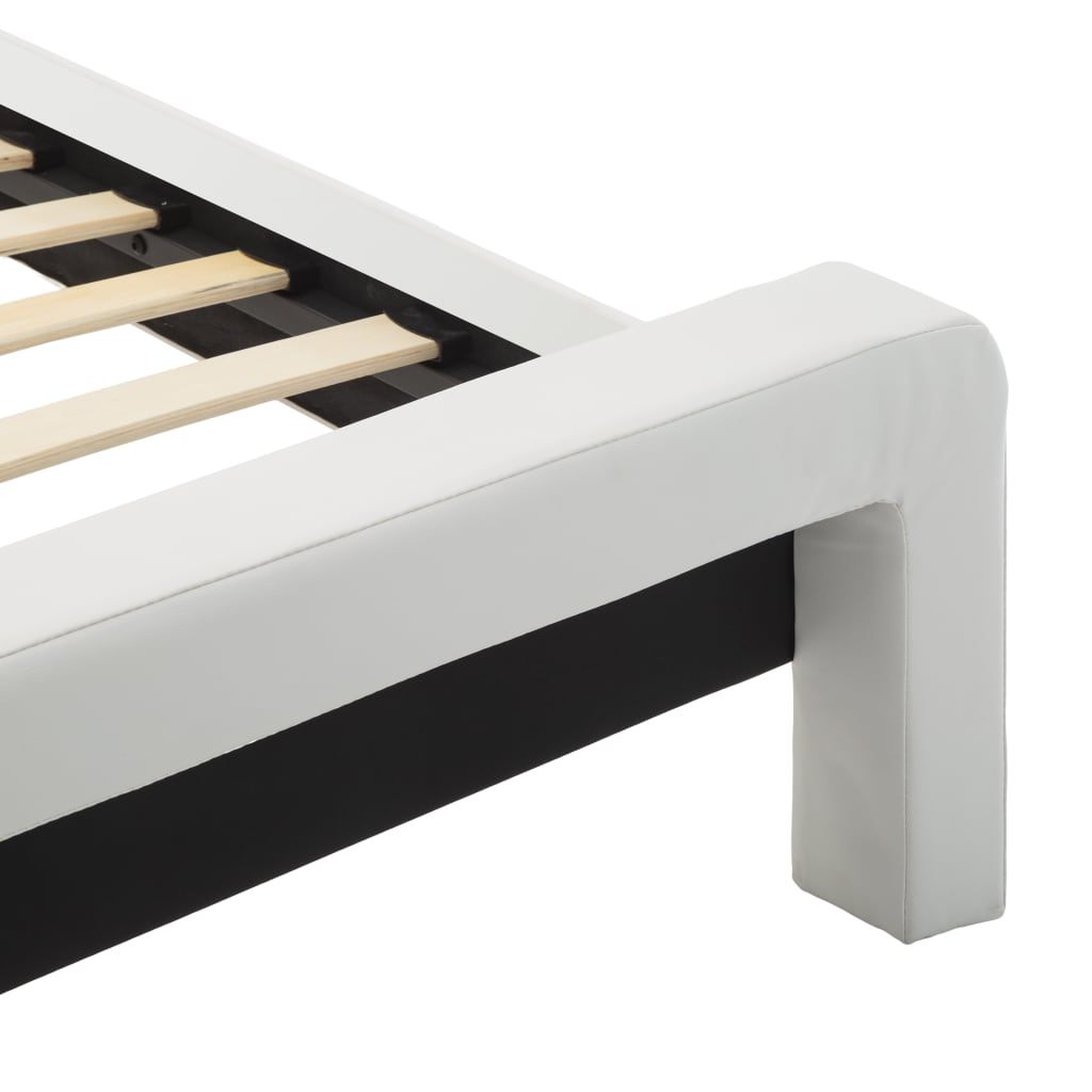 vidaXL Πλαίσιο Κρεβατιού με LED Ασπρόμαυρο 180x200 εκ. Συνθετικό Δέρμα