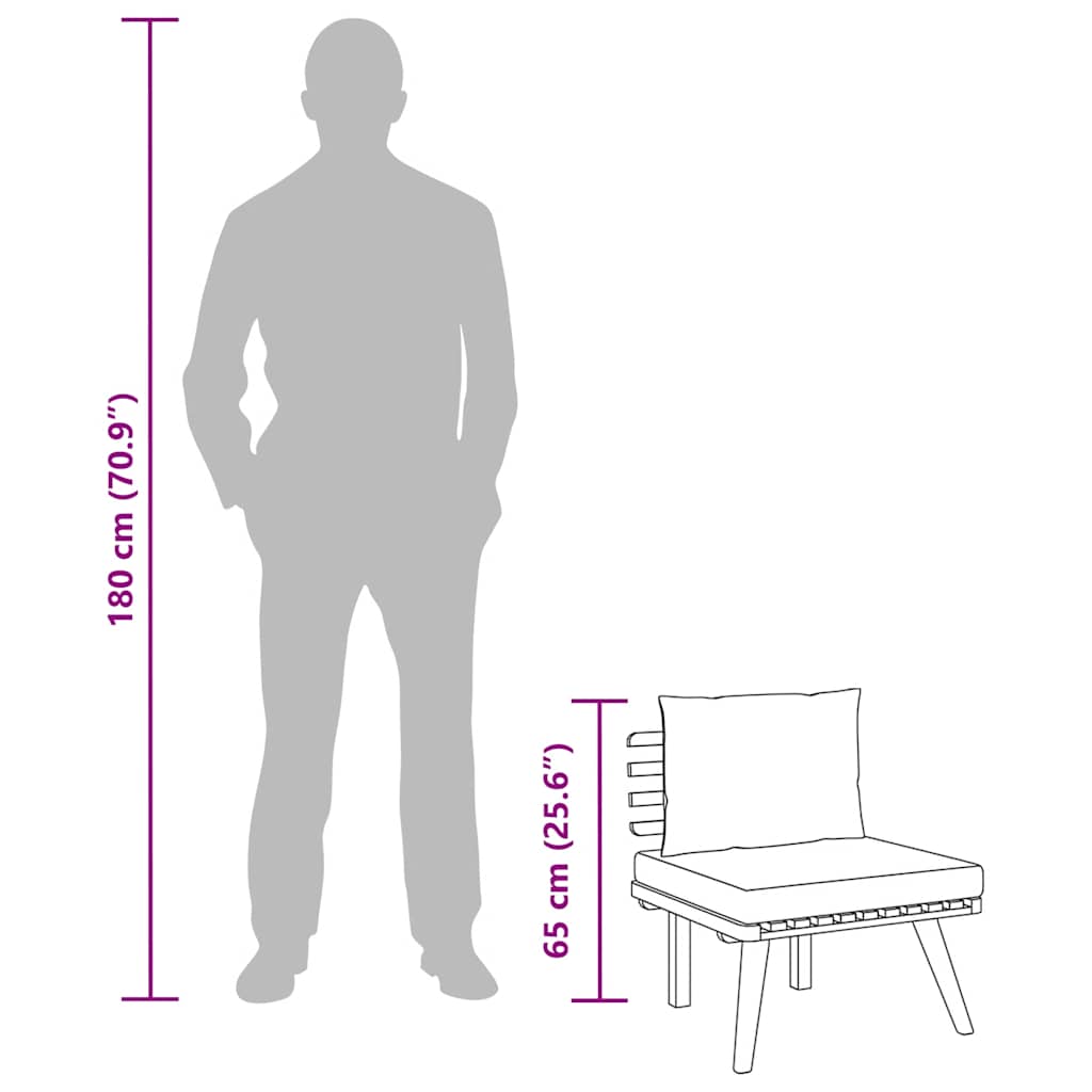 vidaXL Καρέκλα Κήπου από Μασίφ Ξύλο Ακακίας με Μαξιλάρια