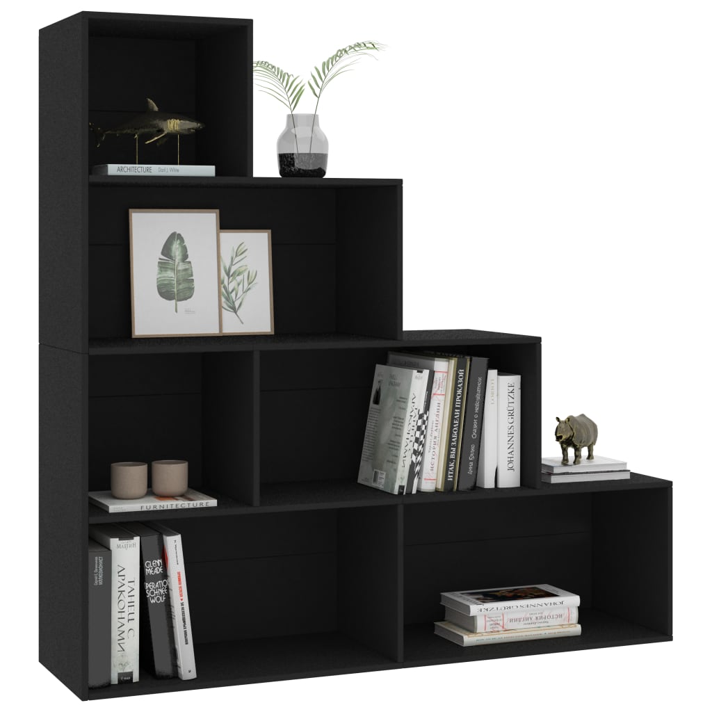 vidaXL Βιβλιοθήκη/Διαχωριστικό Χώρου Μαύρο 155x24x160 εκ. Επεξ. Ξύλο