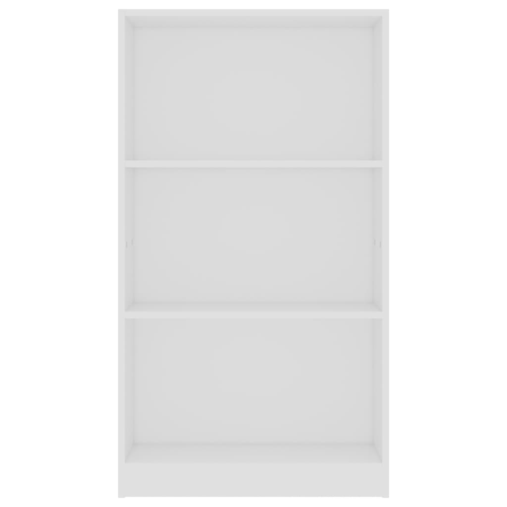 vidaXL Βιβλιοθήκη με 3 Ράφια Λευκή 60x24x109 εκ. Επεξεργασμένο Ξύλο