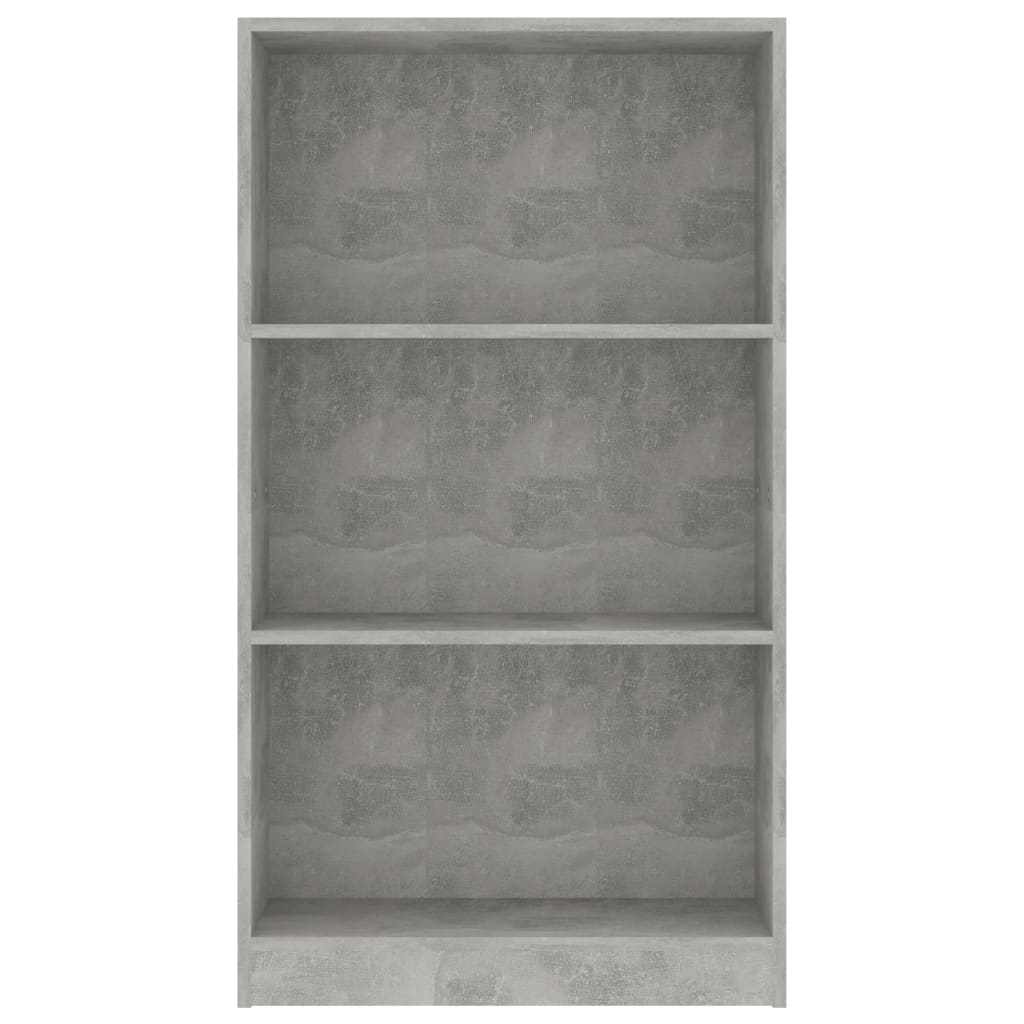 vidaXL Βιβλιοθήκη με 3 Ράφια Γκρι Σκυροδ. 60x24x109 εκ. Επεξεργ. Ξύλο