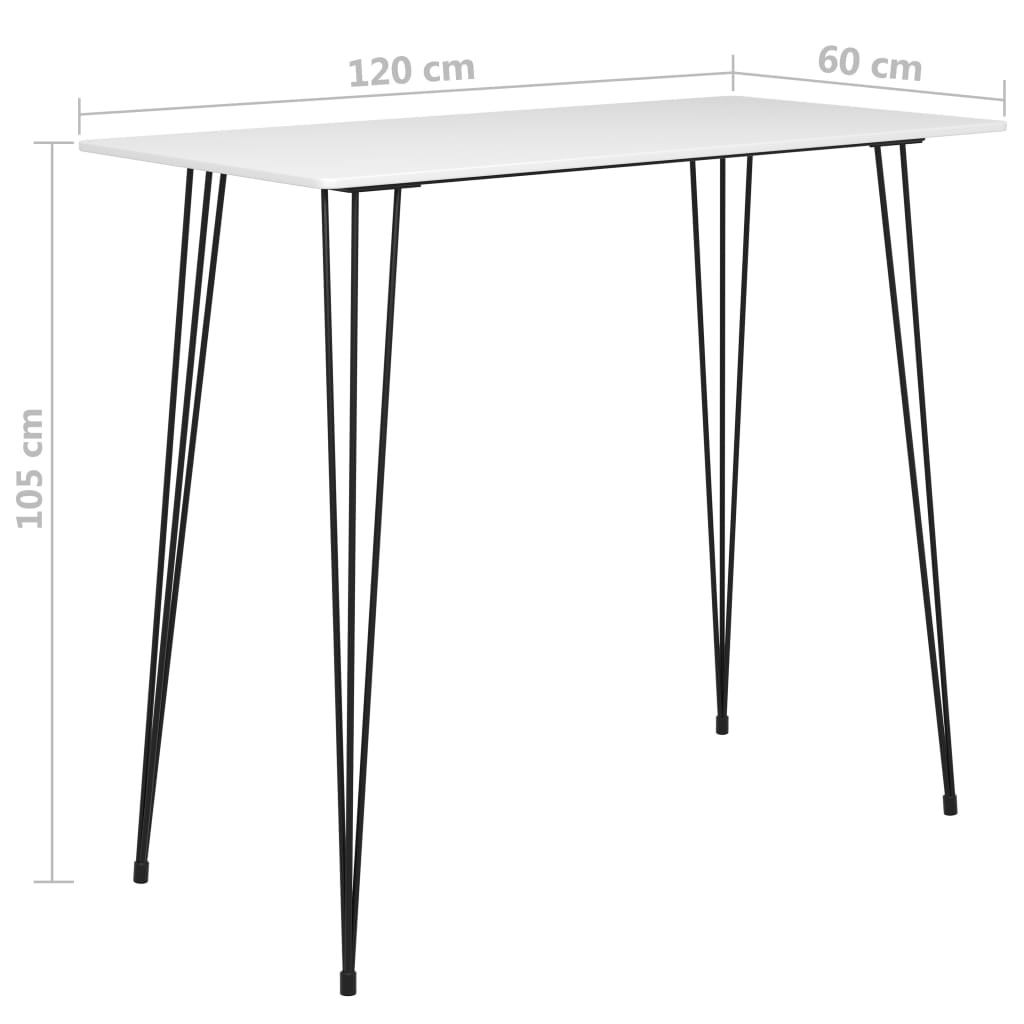 vidaXL Τραπέζι Μπαρ Λευκό 120 x 60 x 105 εκ.