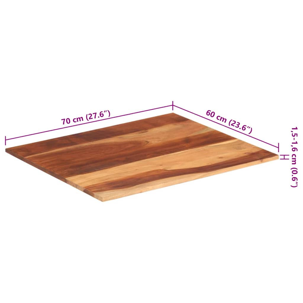 vidaXL Επιφάνεια Τραπεζιού 15-16 χιλ. 60x70 εκ. Ξύλο Ακακίας