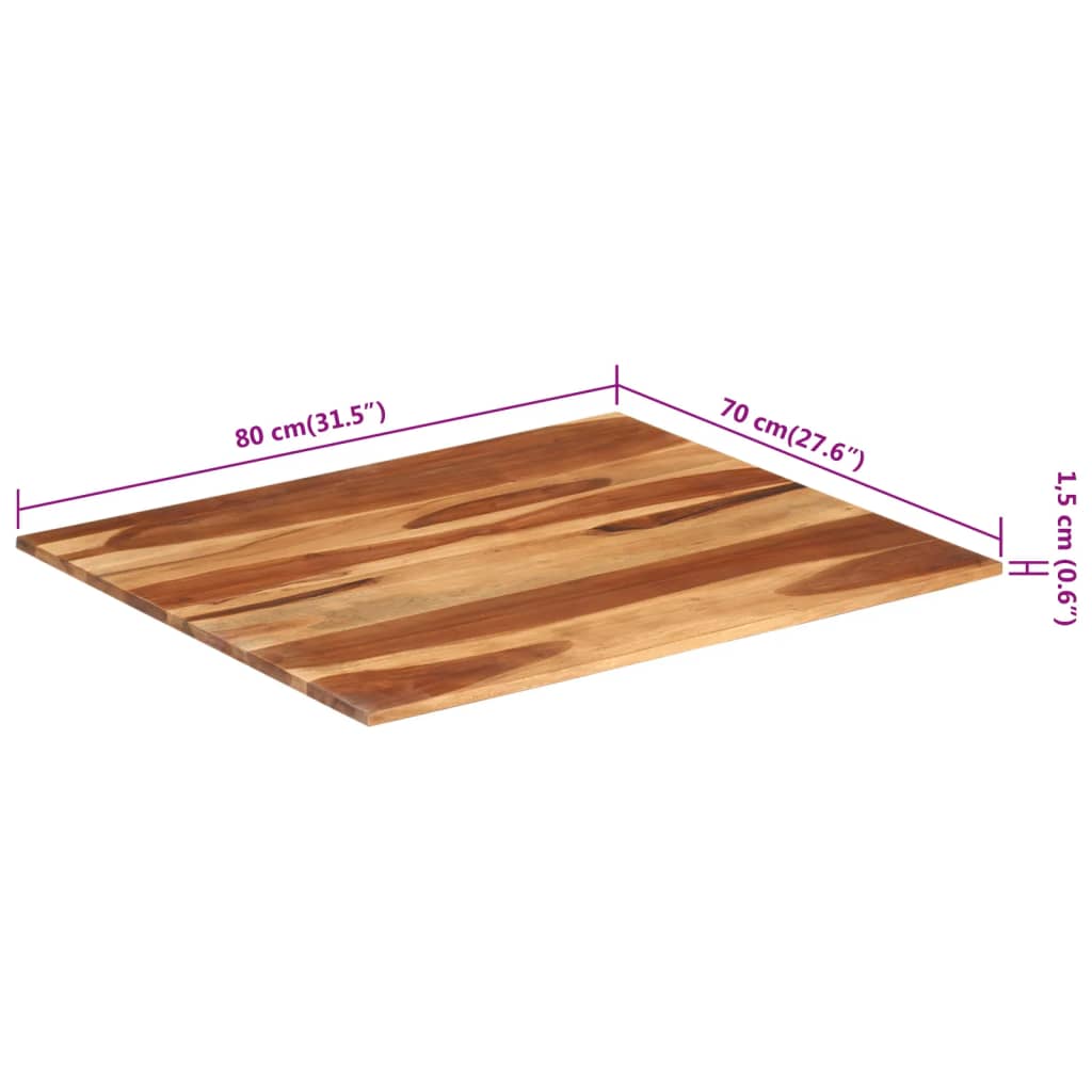 vidaXL Επιφάνεια Τραπεζιού Στρογγυλή 15-16 χιλ. 70x80 εκ. Ξύλο Ακακίας