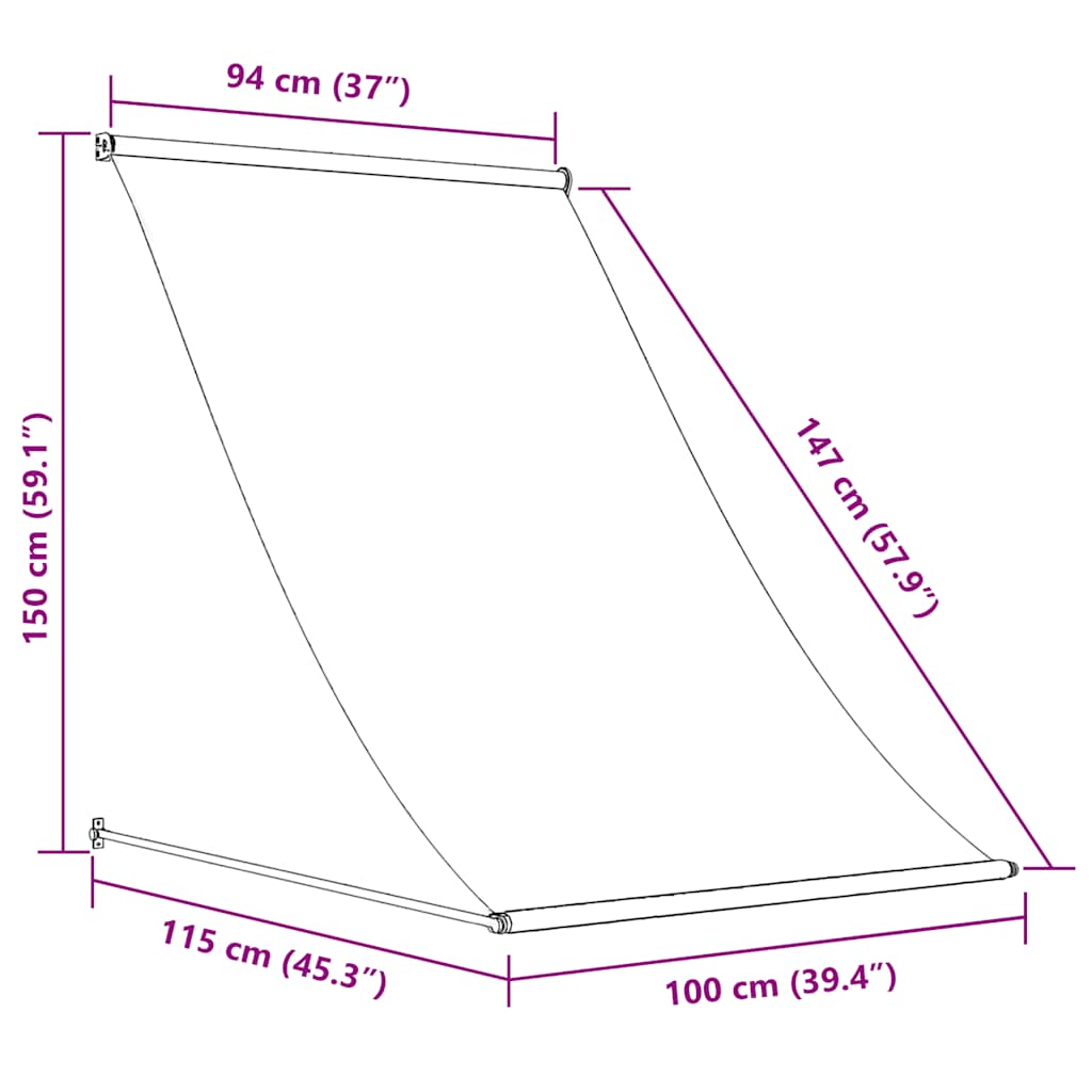 vidaXL Τέντα Συρόμενη Κρεμ 100 x 150 εκ.