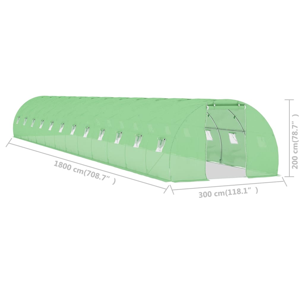 vidaXL Θερμοκήπιο 54 μ² 18x3x2 μ.
