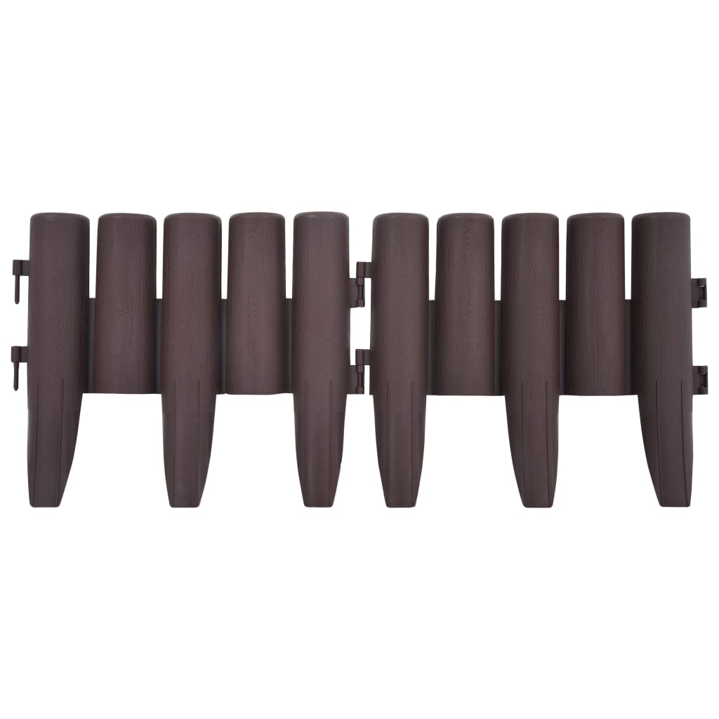 vidaXL Μπορντούρες Γκαζόν 36 τεμ. Καφέ 10 μ. από Πολυπροπυλένιο