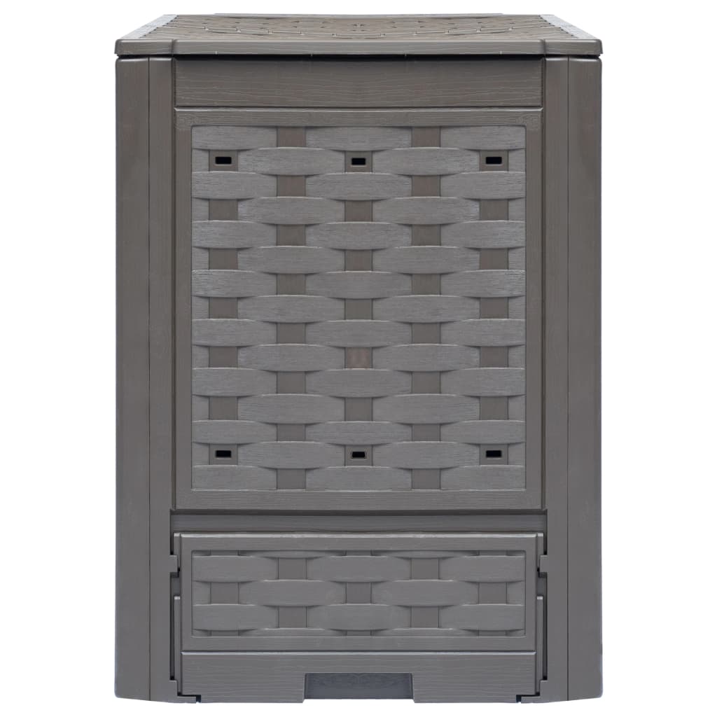 vidaXL Κομποστοποιητές 2 τεμ. Καφέ 60x60x83 εκ. 600 L Πλαστικό Ρατάν