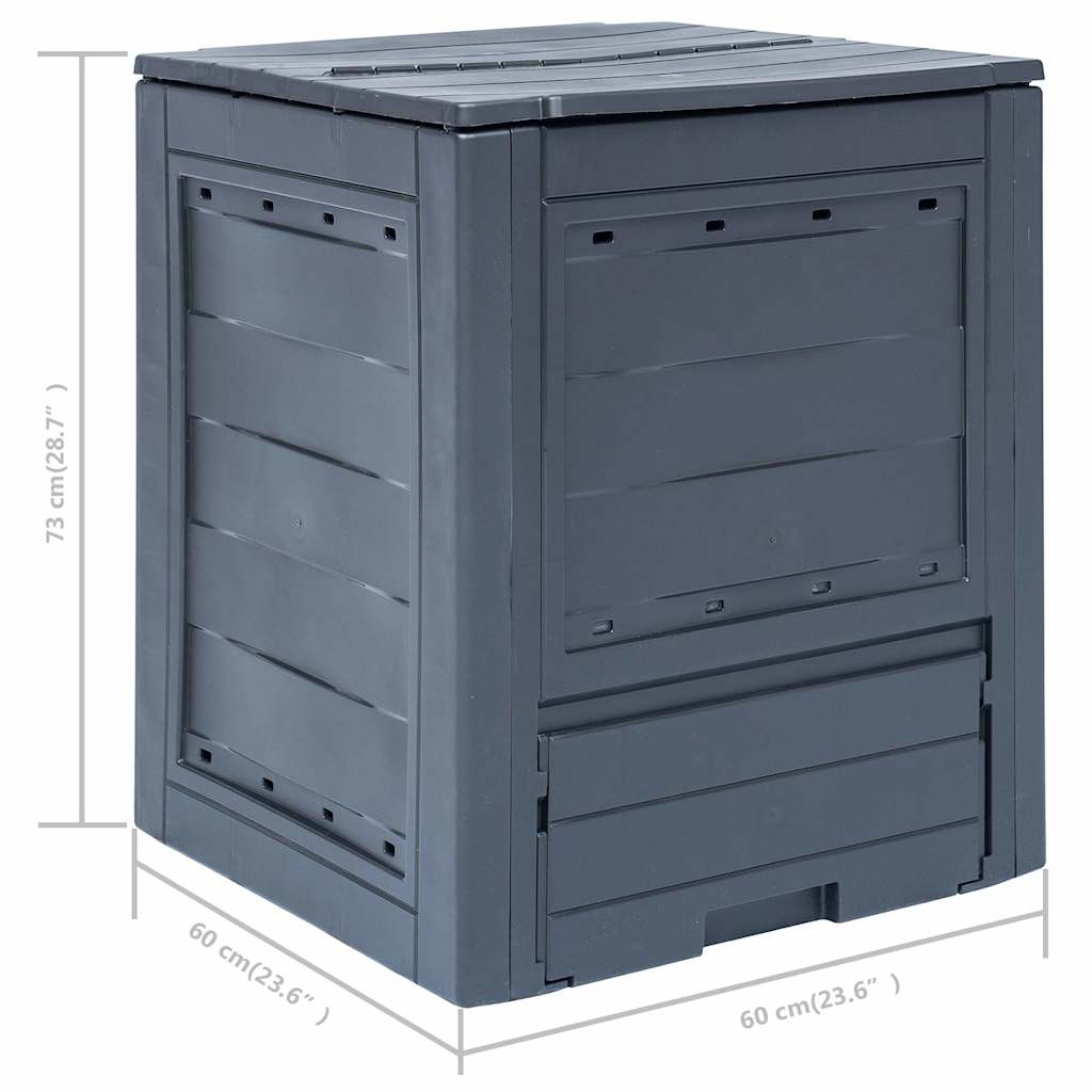 vidaXL Κομποστοποιητές Κήπου 3 τεμ. Γκρι 60 x 60 x 73 εκ. 780 Λίτρα