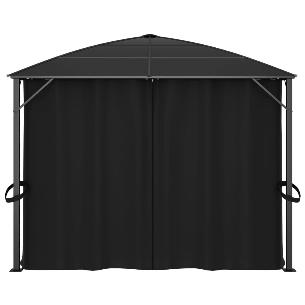 vidaXL Κιόσκι με Κουρτίνες Ανθρακί 400 x 300 x 265 εκ.