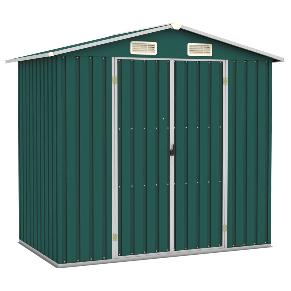 vidaXL Αποθήκη Κήπου Πράσινη 205 x 129 x 183 εκ. Γαλβανισμένο Ατσάλι