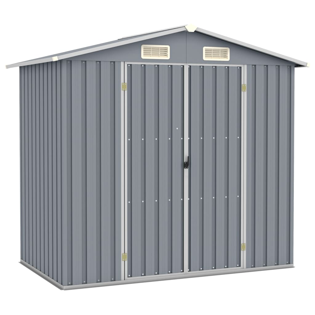 vidaXL Αποθήκη Κήπου Γκρι 205 x 129 x 183 εκ. από Γαλβανισμένο Ατσάλι