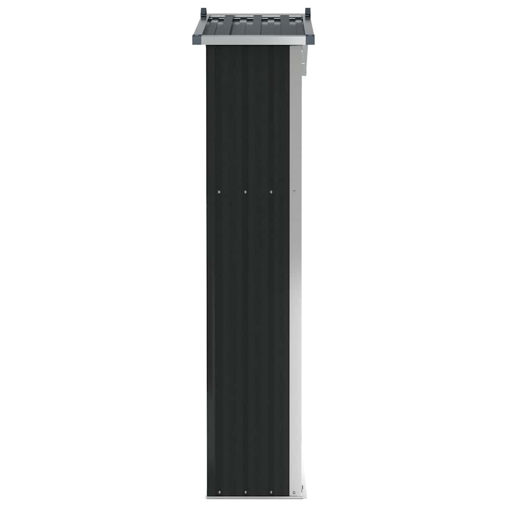 vidaXL Αποθήκη Κήπου Ανθρακί 116x45x175 εκ. από Γαλβανισμένο Ατσάλι