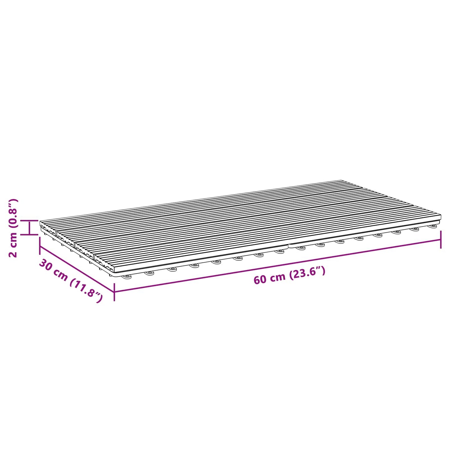 vidaXL Πλάκα Κατασκευής 6 pcs Καφέ 60 x 30 cm WPC