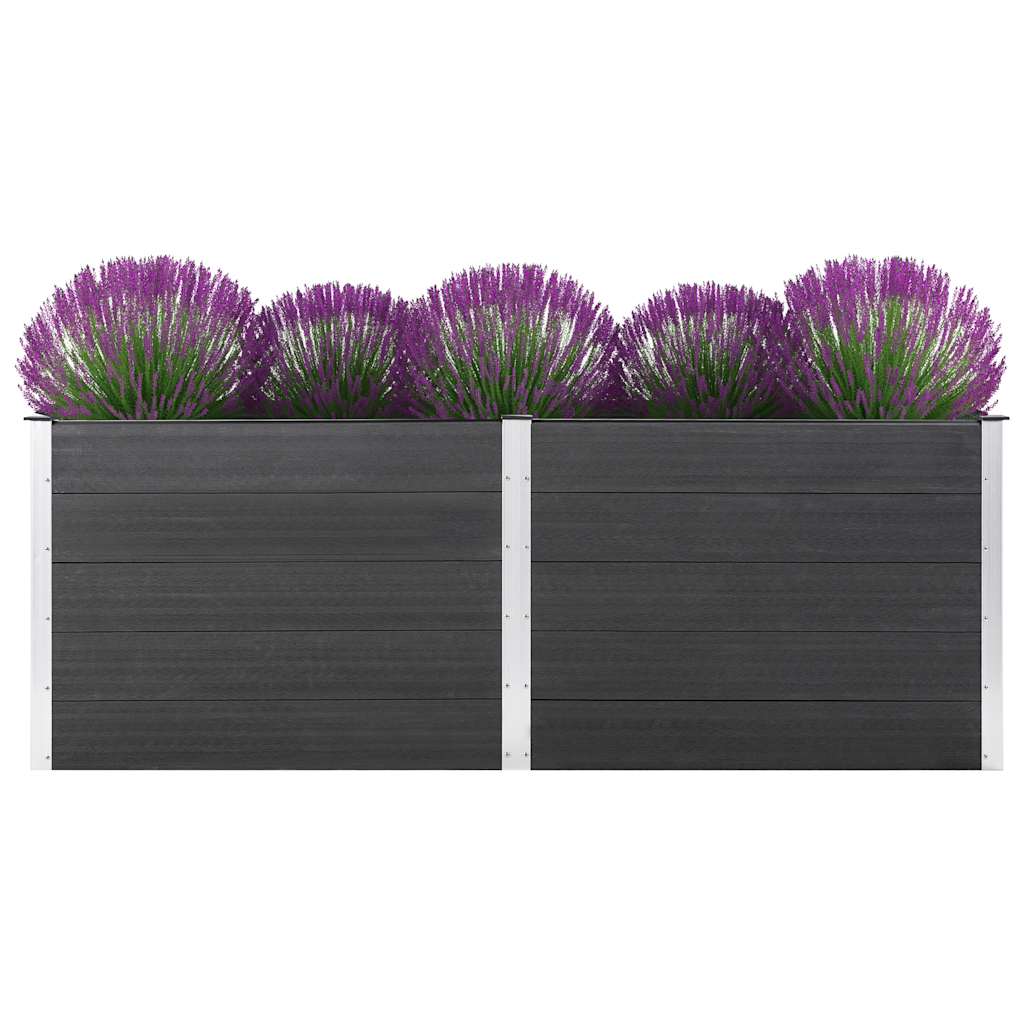 vidaXL Ζαρντινιέρα Υπερυψωμένη Γκρι 250 x 50 x 91 εκ. από WPC