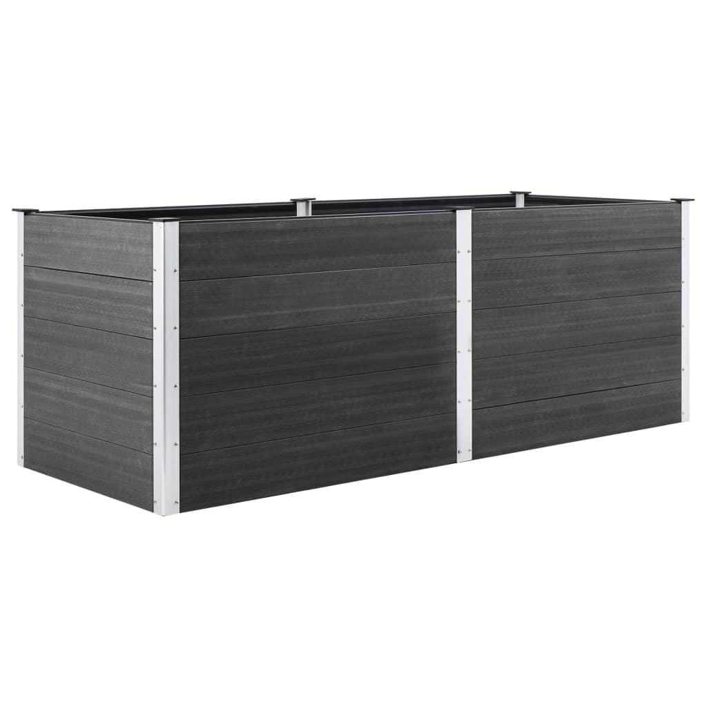 vidaXL Ζαρντινιέρα Υπερυψωμένη Γκρι 250 x 50 x 91 εκ. από WPC