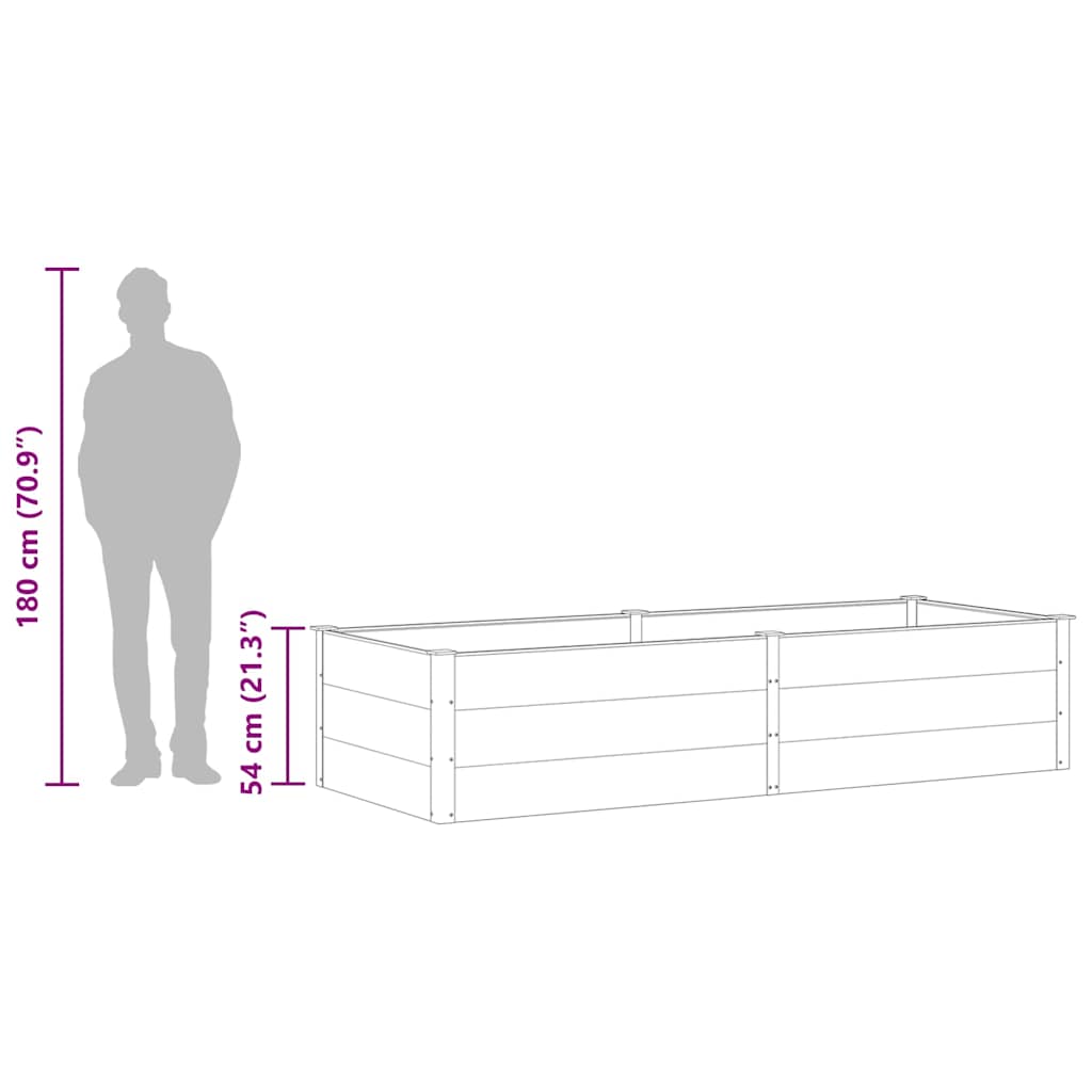 vidaXL Ζαρντινιέρα Υπερυψωμένη Γκρι 250 x 100 x 54 εκ. από WPC