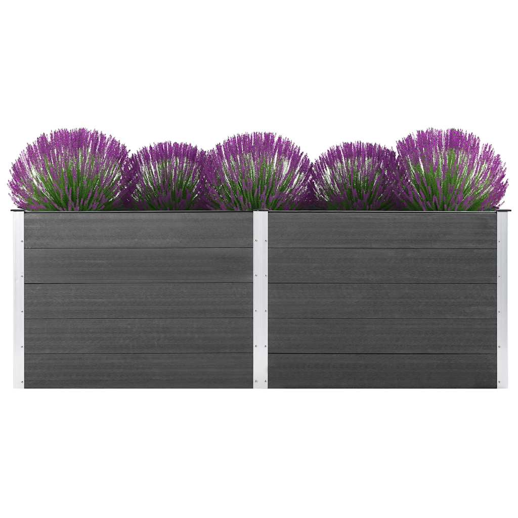 vidaXL Ζαρντινιέρα Υπερυψωμένη Γκρι 250 x 100 x 91 εκ. από WPC