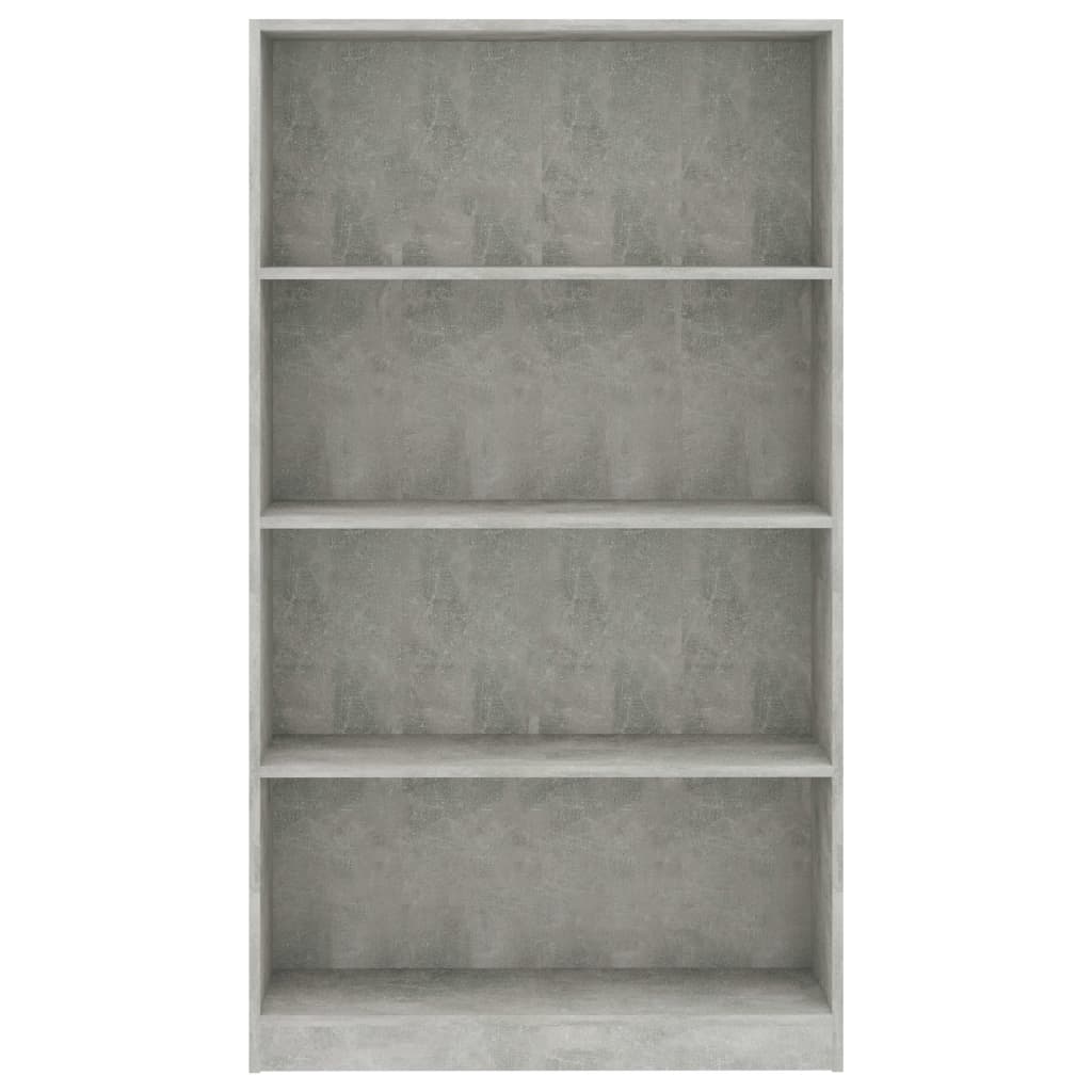 vidaXL Βιβλιοθήκη με 4 Ράφια Γκρι Σκυροδέμ. 80x24x142 εκ. Επεξ. Ξύλο