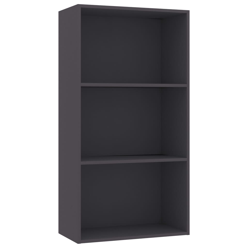 vidaXL Βιβλιοθήκη με 3 Ράφια Γκρι 60 x 30 x 114 εκ. από Επεξ. Ξύλο