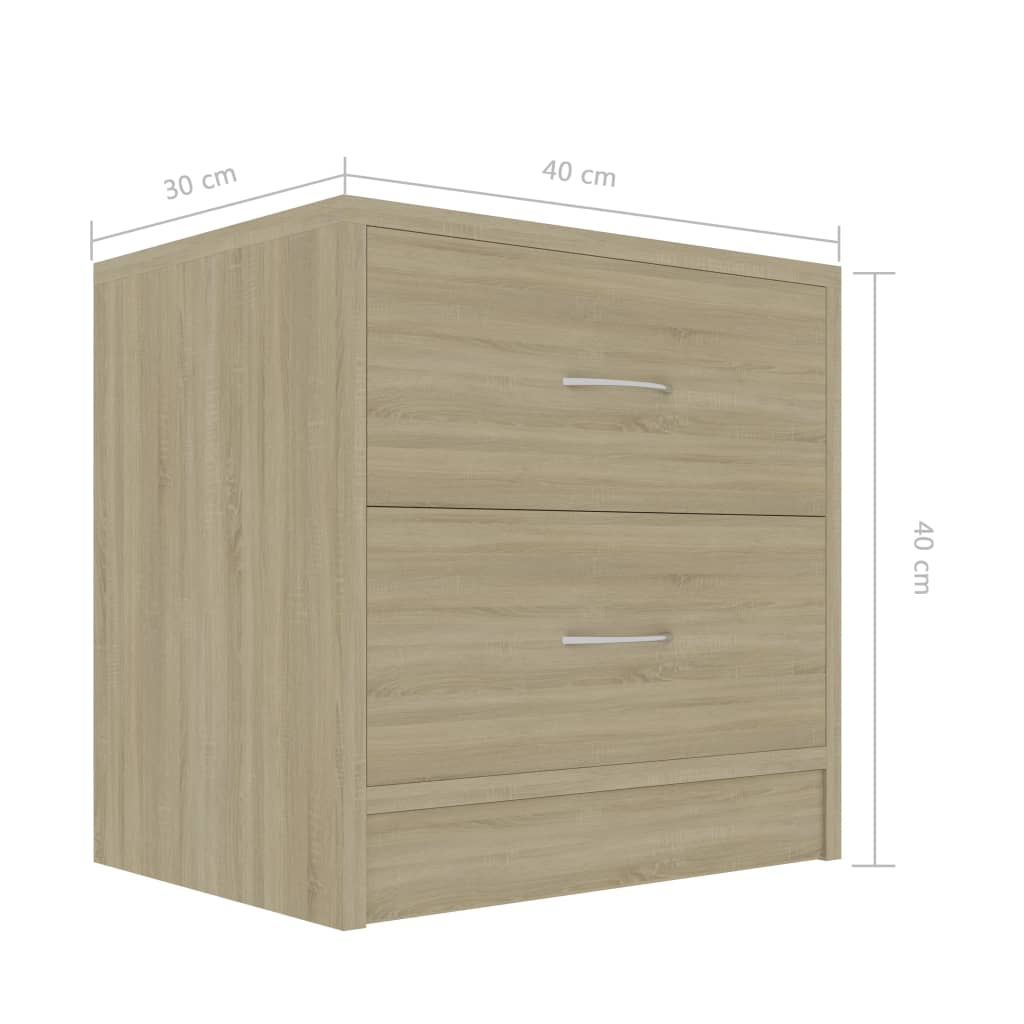 vidaXL Κομοδίνο Χρώμα Sonoma Δρυς 40 x 30 x 40 εκ. από Επεξ. Ξύλο