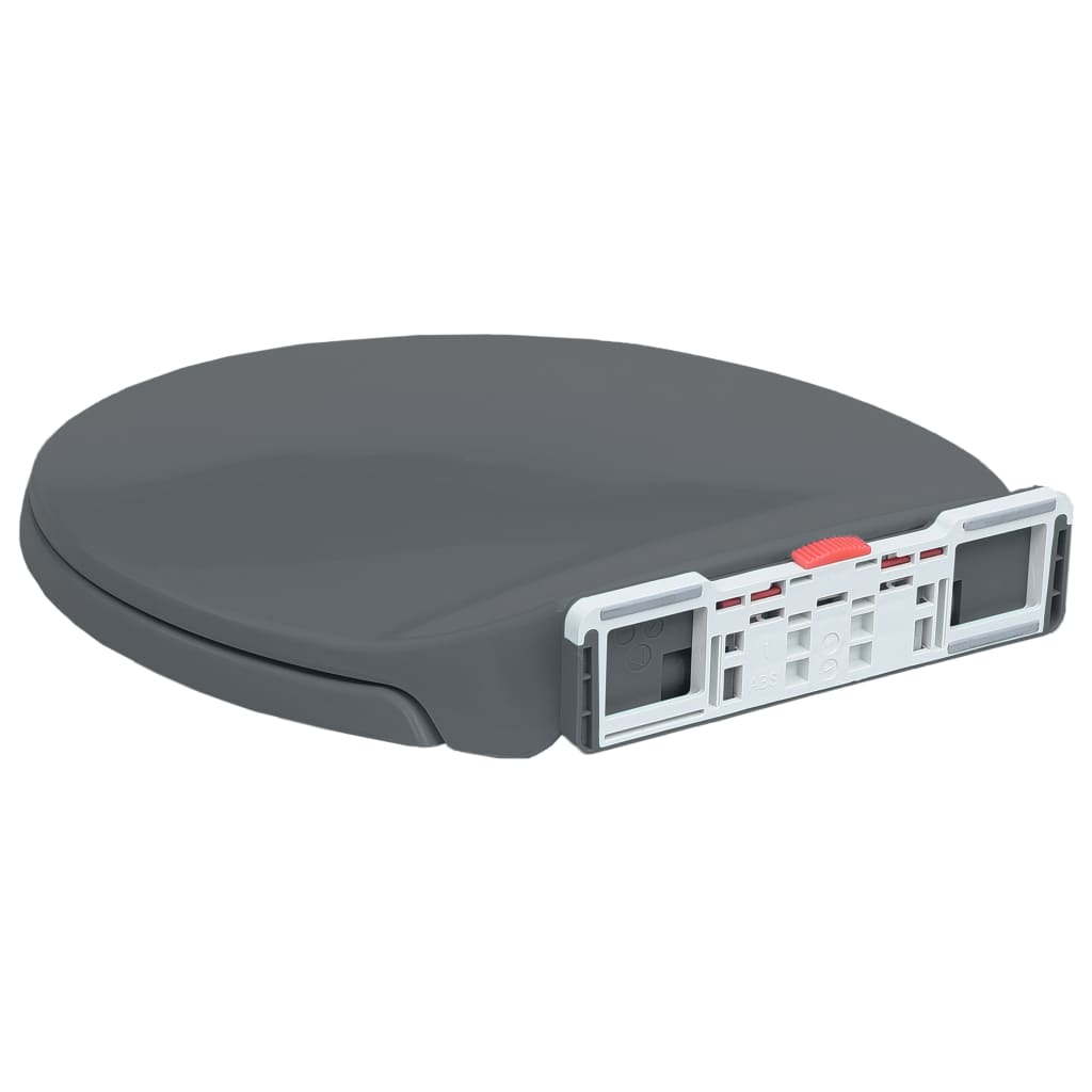 vidaXL Κάλυμμα Λεκάνης με Soft Close & Quick Release Οβάλ Γκρι