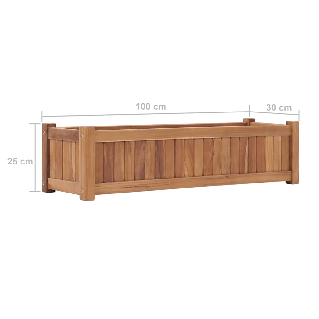 vidaXL Ζαρντινιέρα Υπερυψωμένη 100 x 30 x 25 εκ. από Μασίφ Ξύλο Teak