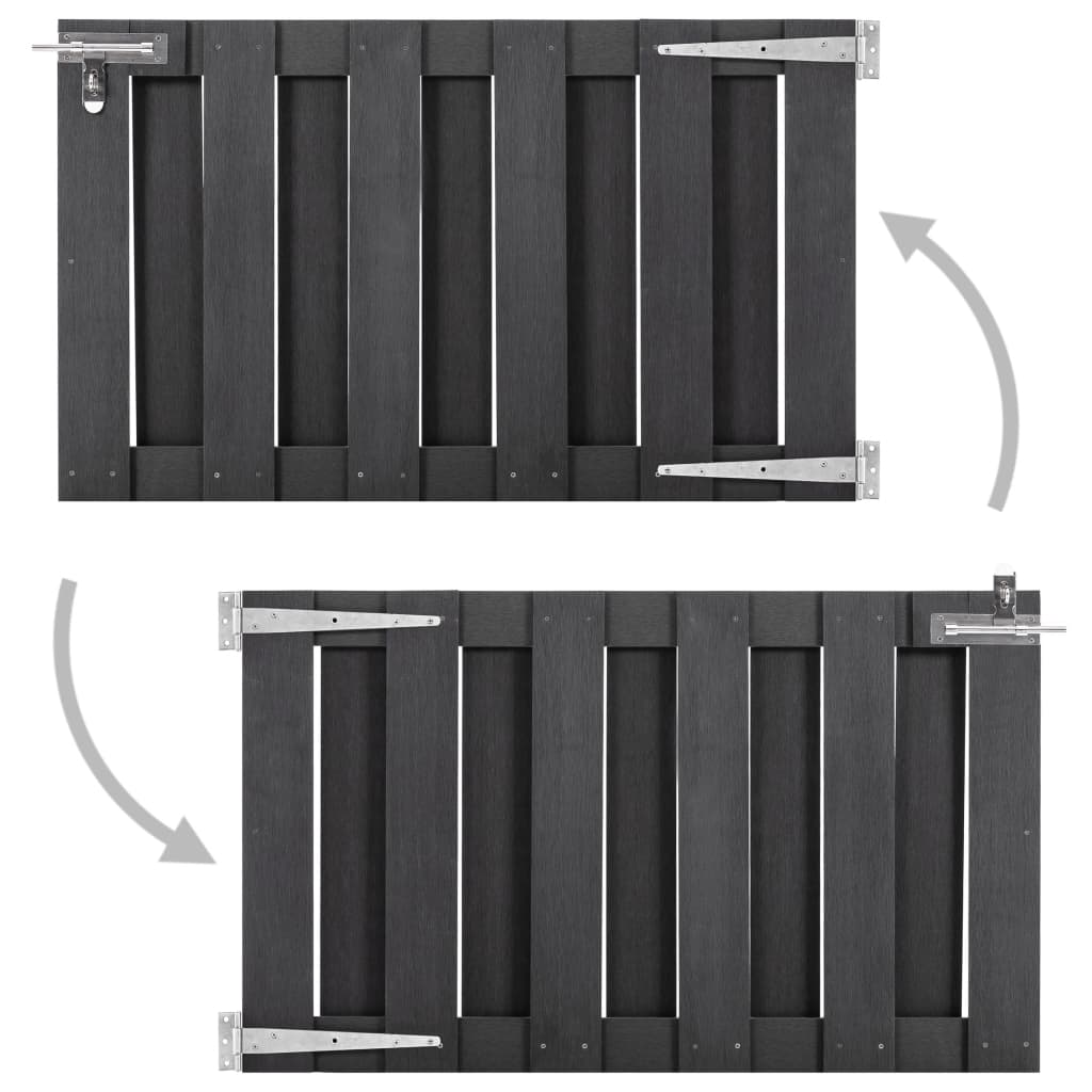 vidaXL Πόρτα Φράχτη Γκρι 100 x 60 εκ. από WPC