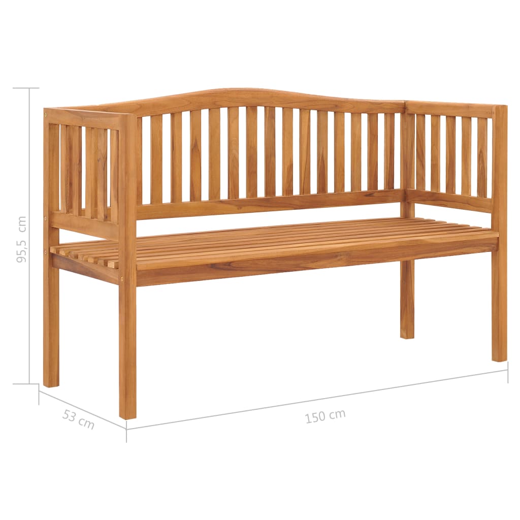 vidaXL Παγκάκι Κήπου 150 εκ. από Μασίφ Ξύλο Teak