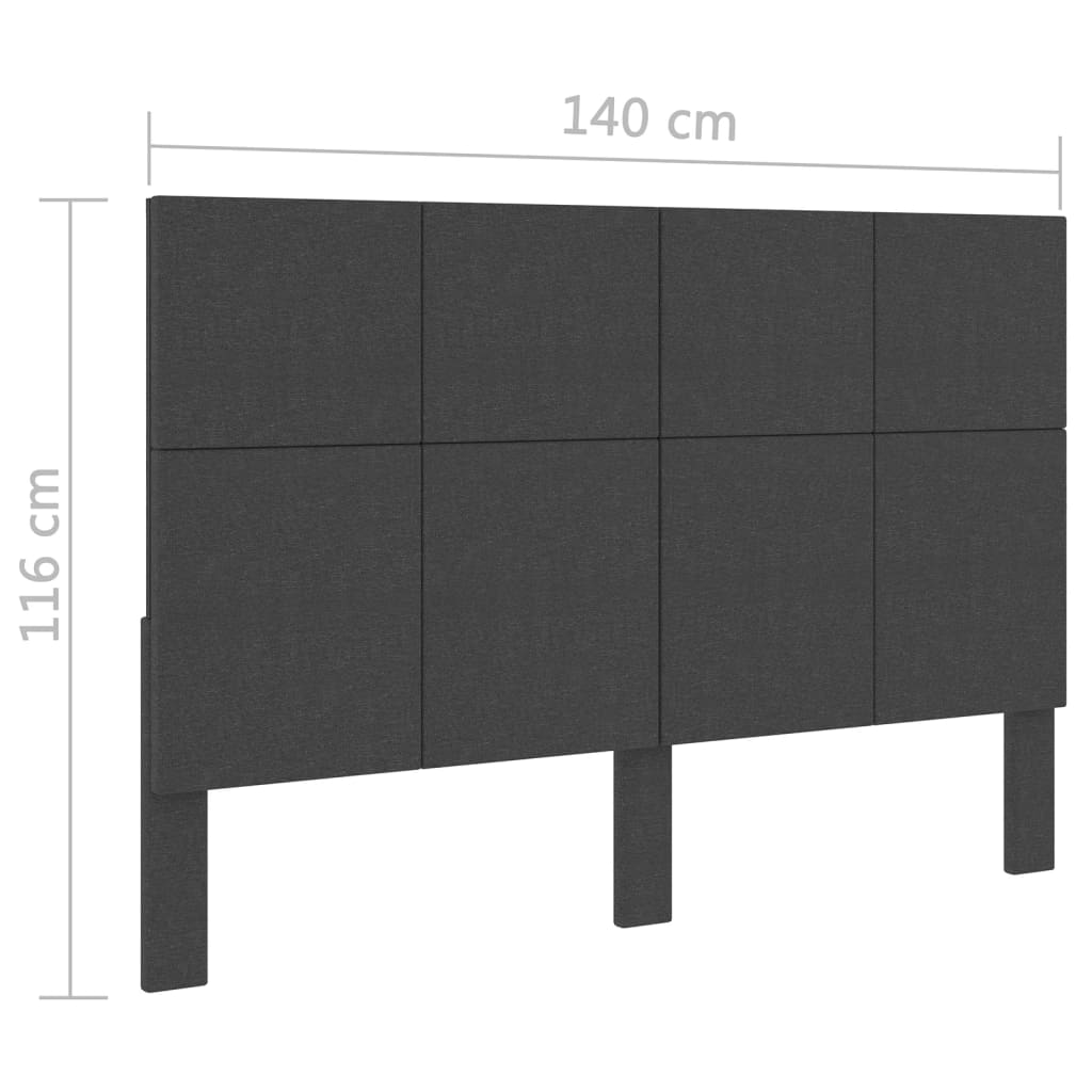 vidaXL Κεφαλάρι Σκούρο Γκρι 140 x 200 εκ. Υφασμάτινο
