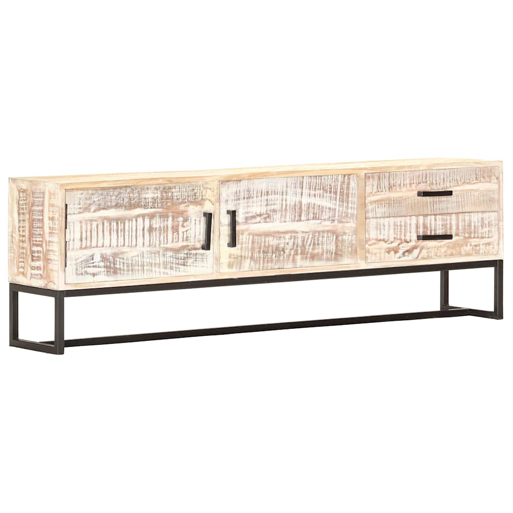 vidaXL Έπιπλο Τηλεόρασης Λευκό 140 x 30 x 45 εκ. Μασίφ Ξύλο Ακακίας