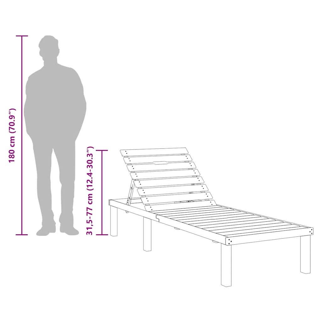 vidaXL Ξαπλώστρα από Εμποτισμένο Ξύλο Πεύκου