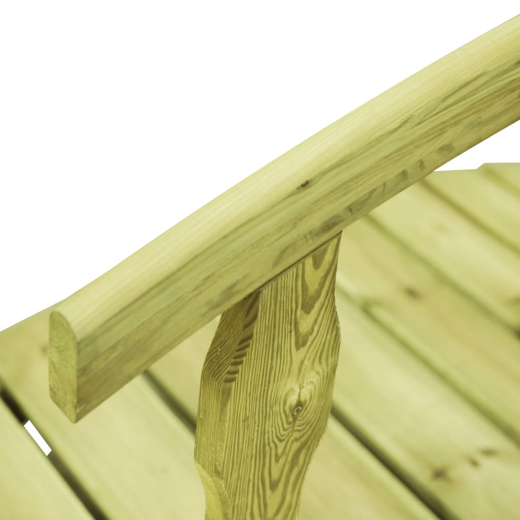 vidaXL Γέφυρα Κήπου με Κουπαστή 170x74x105 εκ. Εμποτισμένο Ξύλο Πεύκου