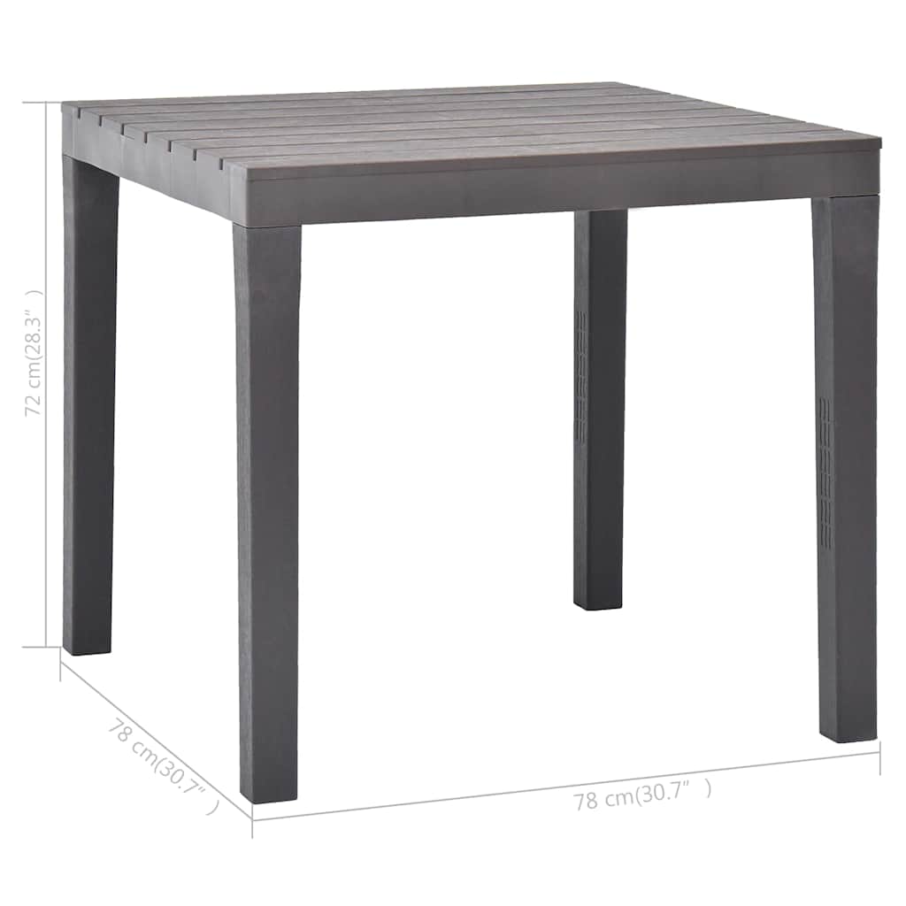 vidaXL Τραπέζι Κήπου Μόκα 78 x 78 x 72 εκ. Πλαστικό