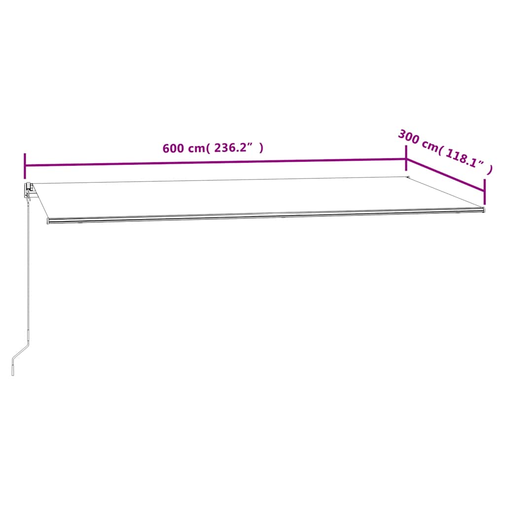 vidaXL Τέντα Συρόμενη Αυτόματη Πορτοκαλί / Καφέ 600 x 300 εκ.