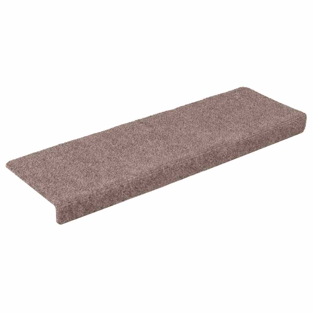 vidaXL Πατάκια Σκαλιών Αυτοκόλλητα 15 τεμ. 100x21x4 εκ. Κρεμ Ορθογώνια Άκρη