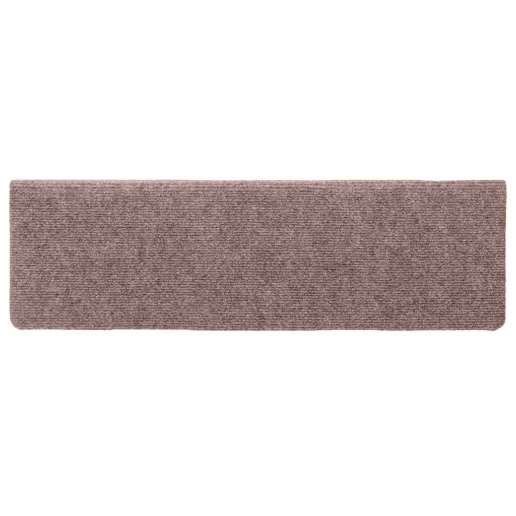 vidaXL Πατάκια Σκαλιών Αυτοκόλλητα 15 τεμ. 100x21x4 εκ. Κρεμ Ορθογώνια Άκρη
