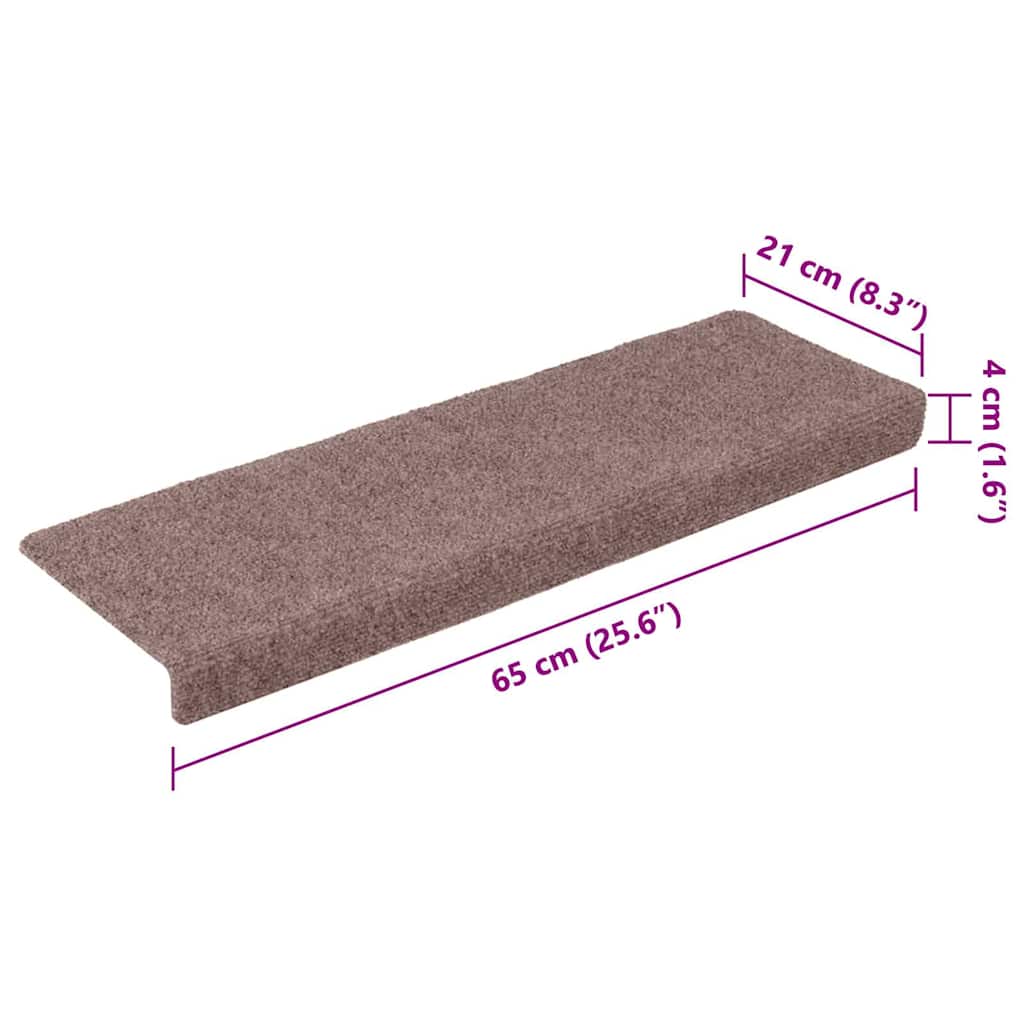 vidaXL Πατάκια Σκαλιών Αυτοκόλλητα 15 τεμ. 100x21x4 εκ. Ανοιχτό Καφέ Ορθογώνια Άκρη