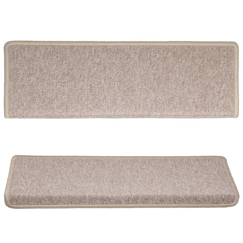 vidaXL Πατάκια Σκάλας Μοκέτα 15 τεμ. Taupe 65x21x4 εκ.