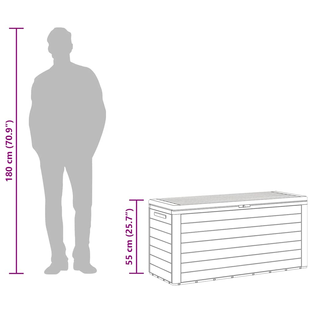 vidaXL Μπαούλο Αποθήκευσης Κήπου Καφέ 116 x 44 x 55 εκ.