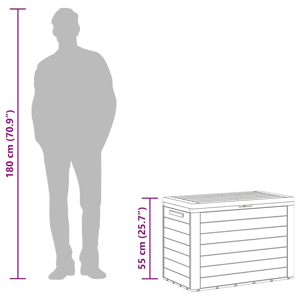 vidaXL Μπαούλο Αποθήκευσης Κήπου Ανθρακί 78 x 44 x 55 εκ.