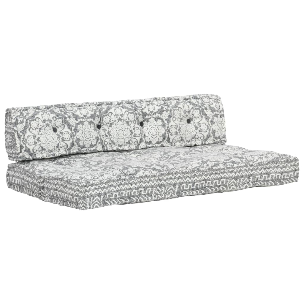 vidaXL Μαξιλάρι για Καναπέ Παλέτας Ανοιχτό Γκρι Patchwork Υφασμάτινο