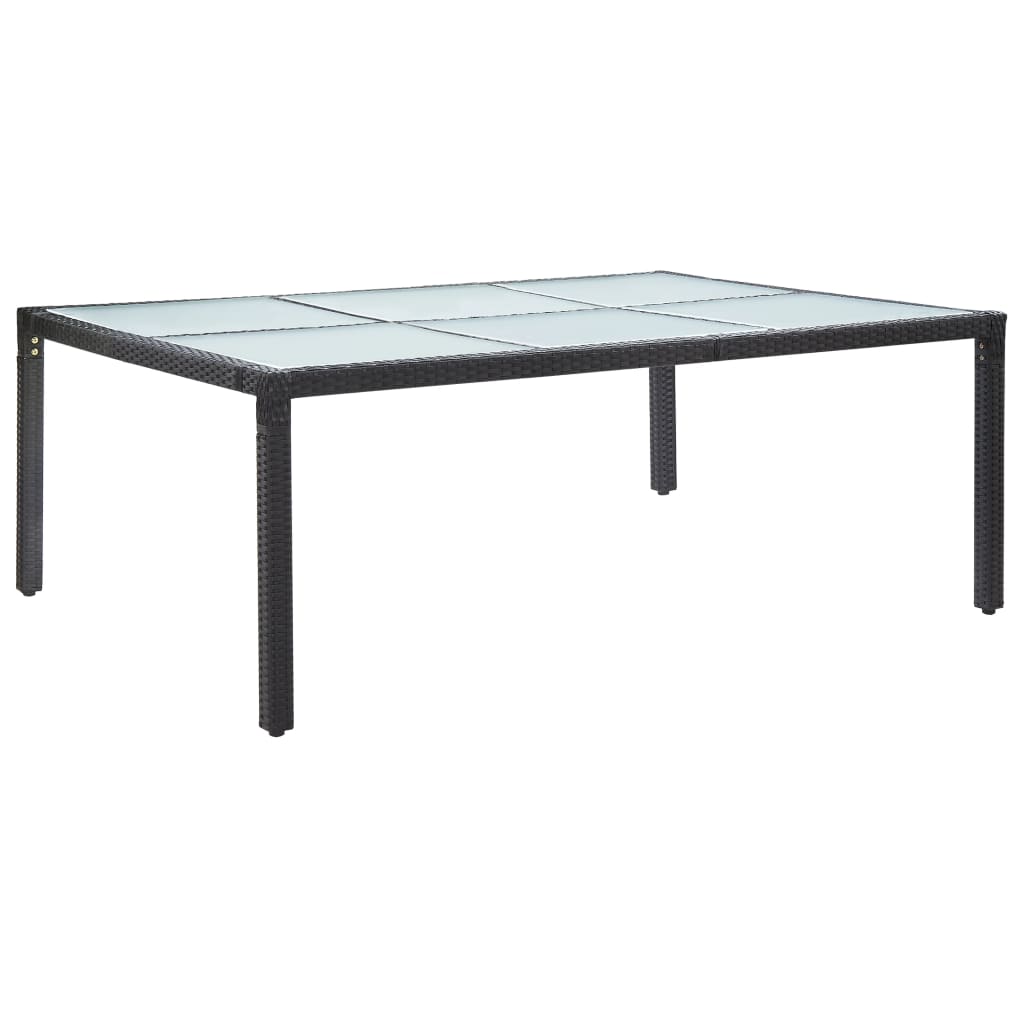 vidaXL Τραπεζαρία Εξωτερικού Χώρου Μαύρη 200x150x74 εκ. Συνθετ. Ρατάν