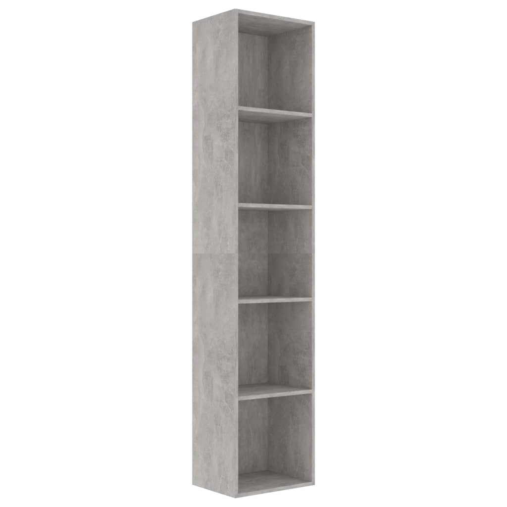 vidaXL Βιβλιοθήκη Γκρι του Σκυροδέματος 40x30x189 εκ. από Επεξ. Ξύλο