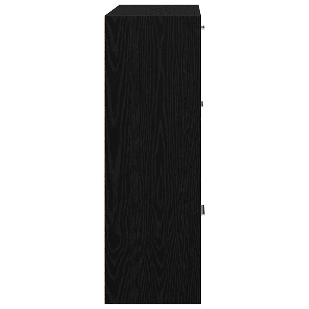 vidaXL Ραφιέρα με Ντουλάπια Μαύρη 60 x 29,5 x 90 εκ. από Επεξ. Ξύλο
