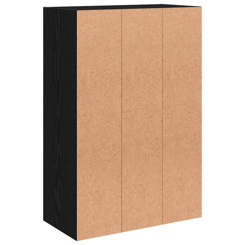 vidaXL Ραφιέρα με Ντουλάπια Μαύρη 60 x 29,5 x 90 εκ. από Επεξ. Ξύλο